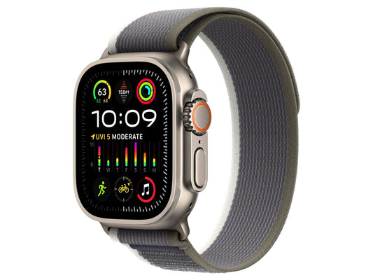 Apple Watch Ultra 2 GPS + Cellular - 49mm Titanium Case With Green/Grey Trail Loop M/L