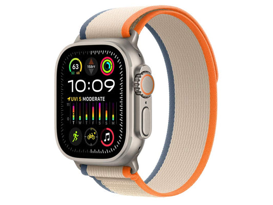 Apple Watch Ultra 2 GPS + Cellular - 49mm Titanium Case With Orange/Beige Trail Loop S/M