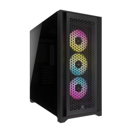 Corsair iCUE 5000D RGB Airflow Mid-Tower PC Case - 3x AF120 RGB ELITE Fans - iCUE Lighting Node Pro Controller - High-Airflow Design - Black