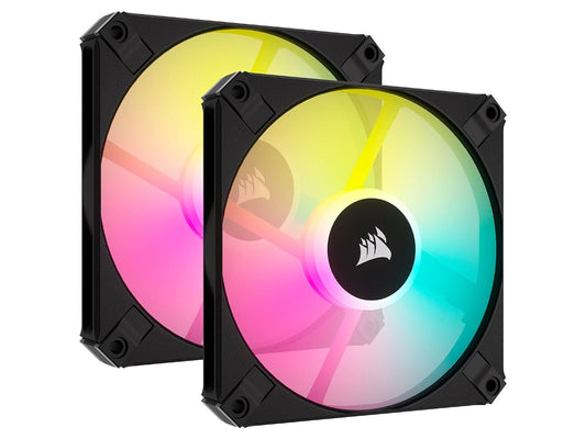 Corsair iCUE AF120 RGB Slim 120mm PWM Twin Fan Pack - Black