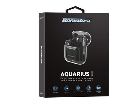 Rockrose Transparent & Ultra Compact True Wireless Earbuds - Black - Zayoom