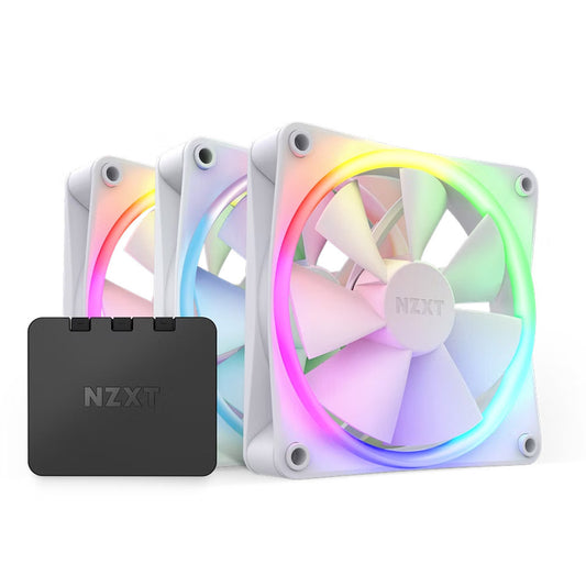 NZXT F120 RGB Triple Fan 120mm + Controller - White