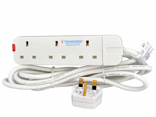 Terminator 3 Way Socket Power Extension - 7.5M Cable