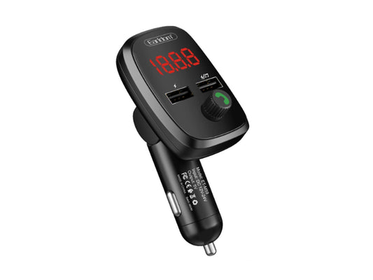 Earldom Bluetooth V5.1 Car Fm Transmitter With Dual USB Ports 2.4A - Black