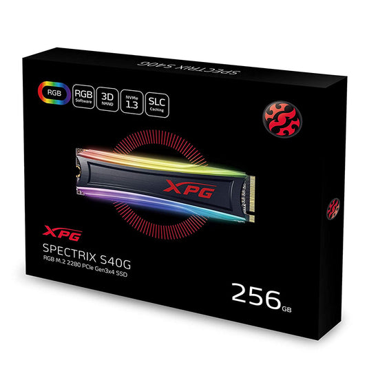 XPG Spectrix S40G RGB PCIE GEN3X4 M.2 2280 Solid State Drive - 256GB