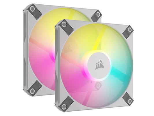 Corsair iCUE AF120 RGB Slim 120mm PWM Twin Fan Pack - White