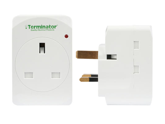 Terminator 3 Way Power Adaptor 3Pin To UK 3Pin Socket ًWith Indicator & Shutter