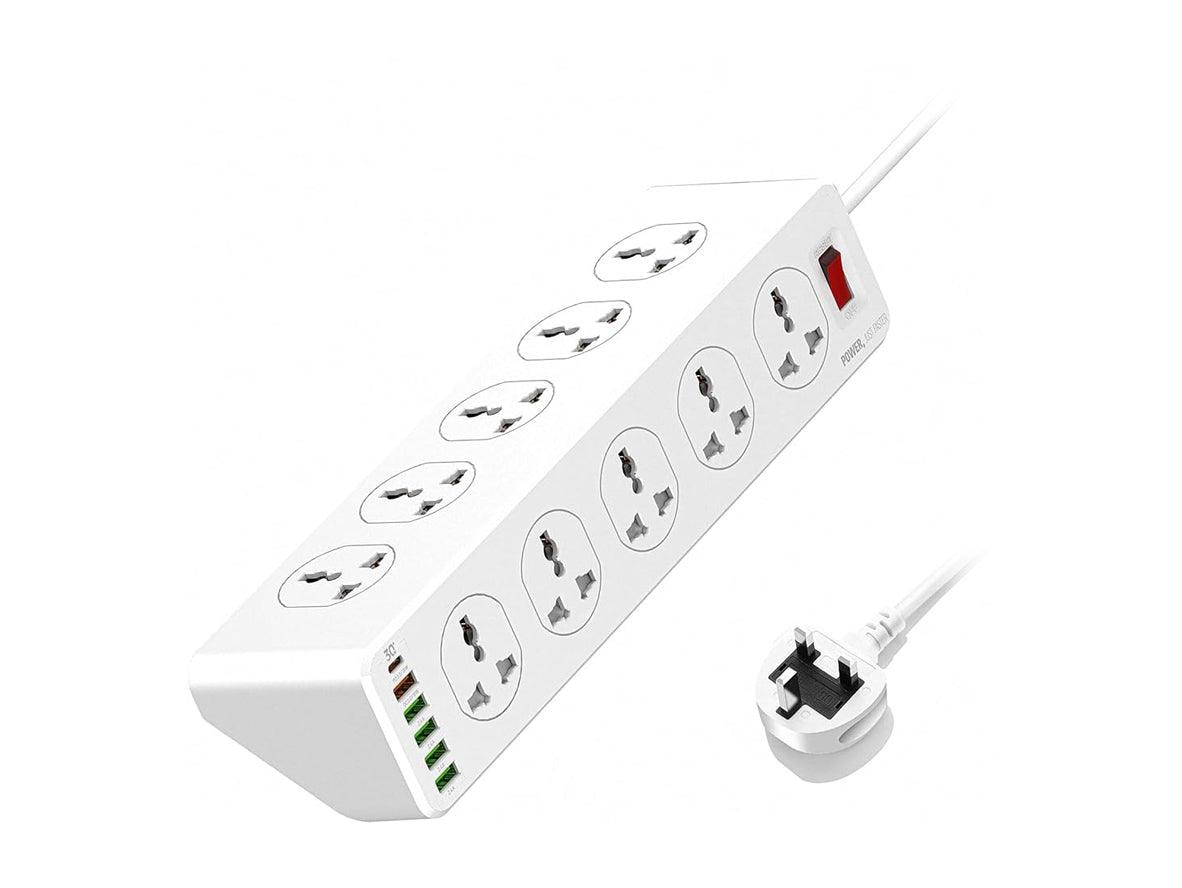 LDNIO Power Socket PD Fast Charging Smart 10 Universal Outlets With 5 USB & 1 USB-C Ports Power Extension - 2m - Zayoom