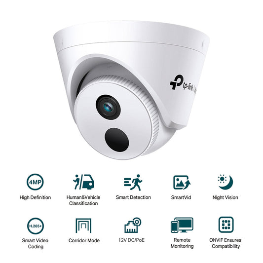 TP-Link VIGI 4MP IR Turret Network Security Camera - VIGI C440I