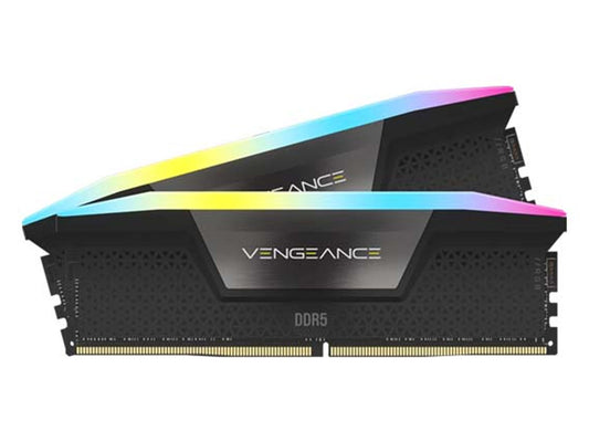 CORSAIR Vengeance RGB DDR5 - 32GB (2x16GB) 6000MHz CL38 Memory Kit - Black