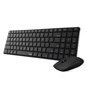 Rapoo Combo (KB+MSE) Multimode Ultra Slim Wireless Keyboard 9300M - Black - Zayoom
