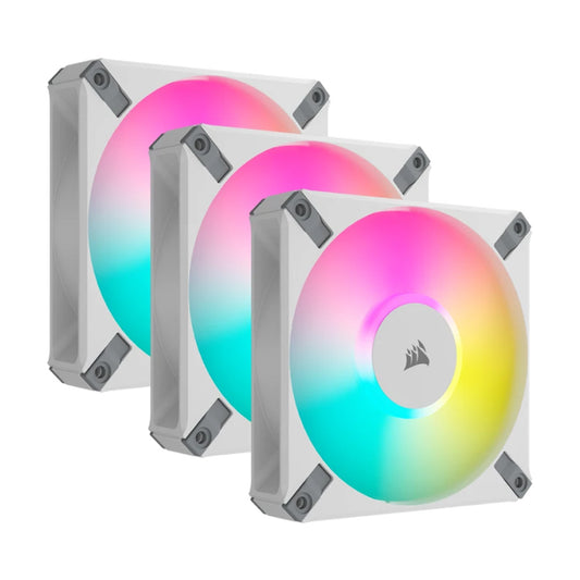 Corsair iCUE AF120 RGB Elite 120mm PWM Triple Fan Kit - White