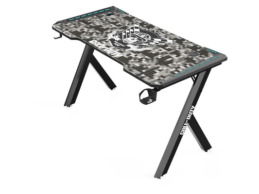 GAMEON Call Of Duty Hawksbill Series RGB Flowing Light Gaming Desk - Black/Grey