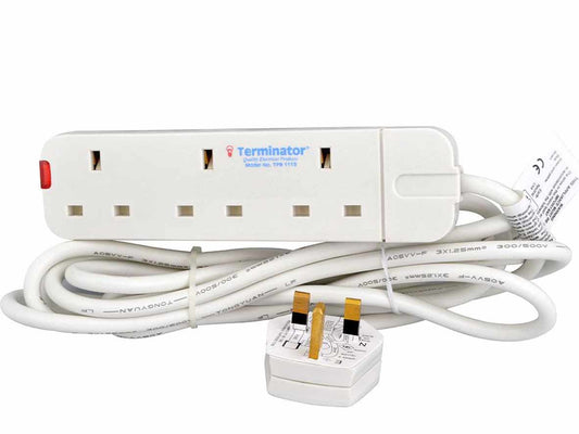 Terminator 3 Way Socket Power Extension - 5M Cable