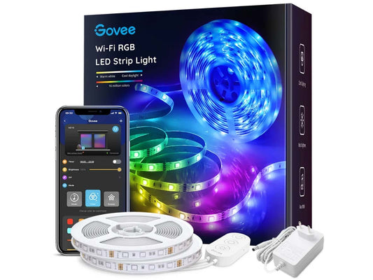 Govee RGB Smart WiFi + Bluetooth LED Strip Lights - 10M