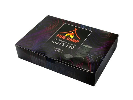 Alaysh Fire Camp Bakhor Charcoal Black - 50 Gm - 50 pieces - Highly Flammable