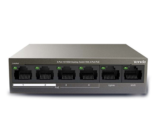 Tenda 6-Port 10/100M Desktop Switch With 4-Port PoE