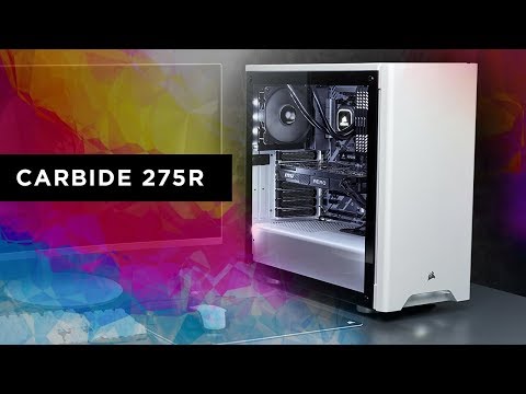 Corsair Carbide Series 275R Tempered Glass Mid-Tower Gaming PC Case - White