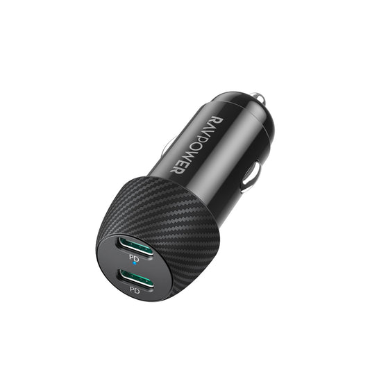 RAVPower RP-VC032 - Total PD 40W Car Charger - Black