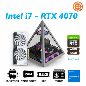 i7 Gaming PC, i7-1400K, RTX 4070 12GB, RAM 32GB DDR5, SSD 1TB M.2, Windows 11 Pro -ASIS