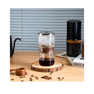 iCafilas Portable Cold Brew Coffee Maker 300ml Borosilicate Glass Dripper With Stainless Steel Filter