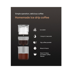 iCafilas Portable Cold Brew Coffee Maker 300ml Borosilicate Glass Dripper With Stainless Steel Filter