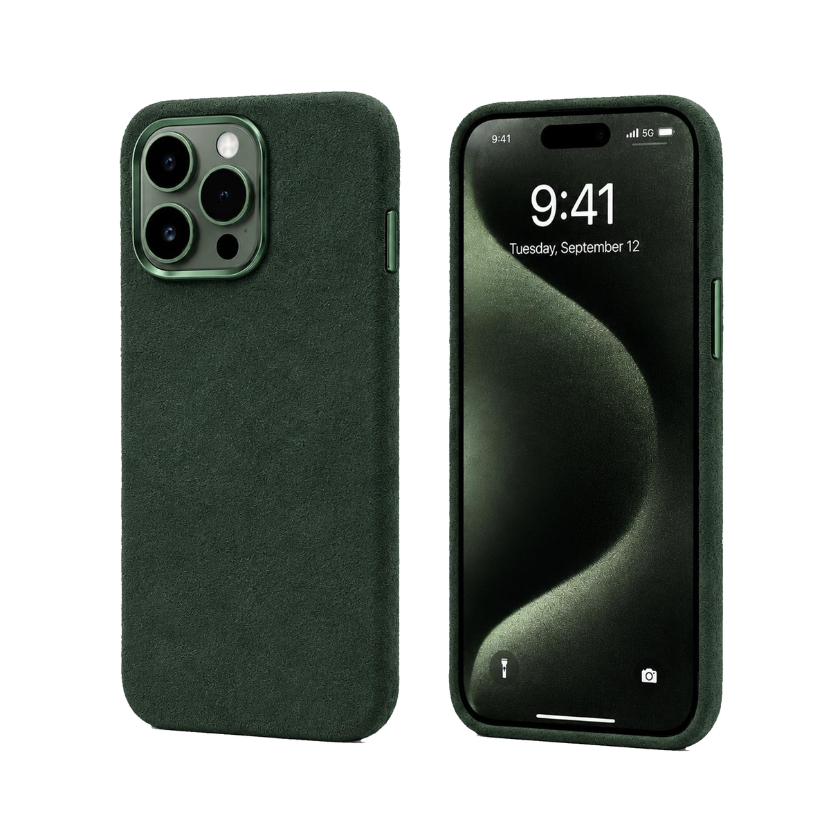 Spectre iPhone 14 Pro Max - Alcantara Case - Midnight Green
