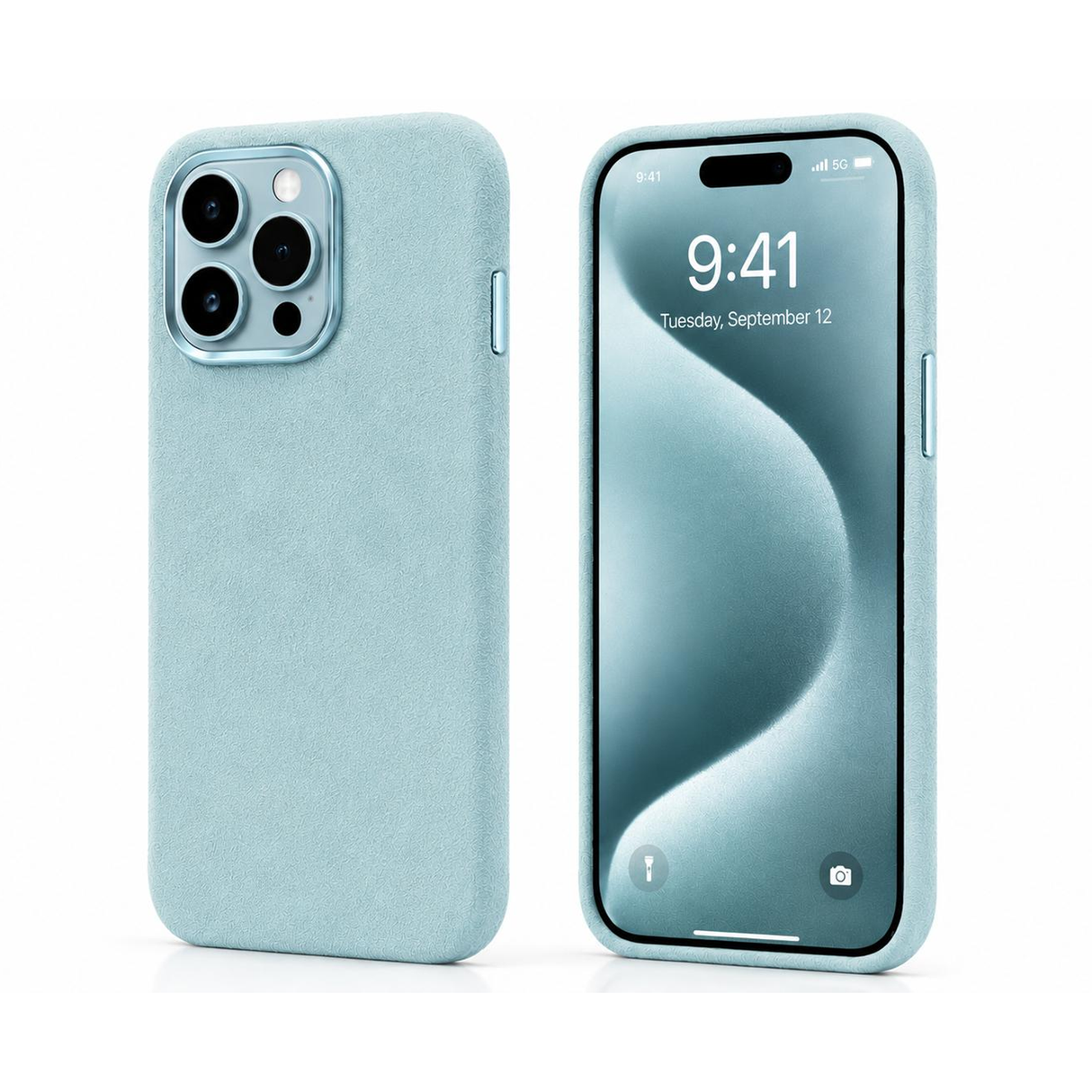 Spectre iPhone 14 Pro Max - Alcantara Case - Cyan