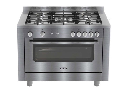 Ignis 100x60cm 5 Burner Gas Cooker One Touch Ignition - Inox