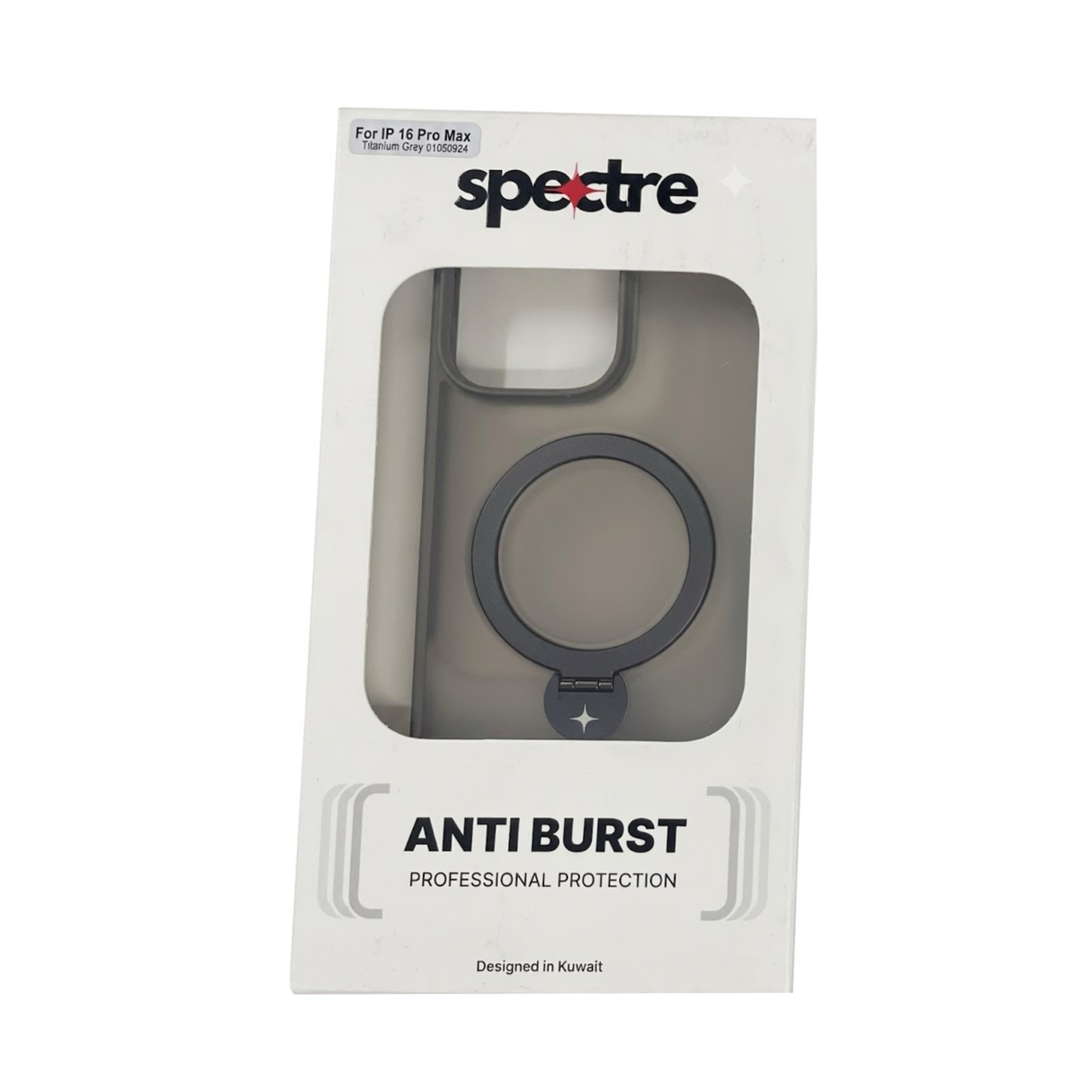 Spectre Stealth Case For iPhone 16 Pro Max With Kick Stand - Natural Titanium