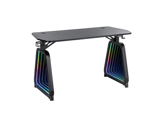 Twisted Minds RGB Tempered Glass Breathing LED Light Gaming Desk - 120 x 60 x 75 cm - Black