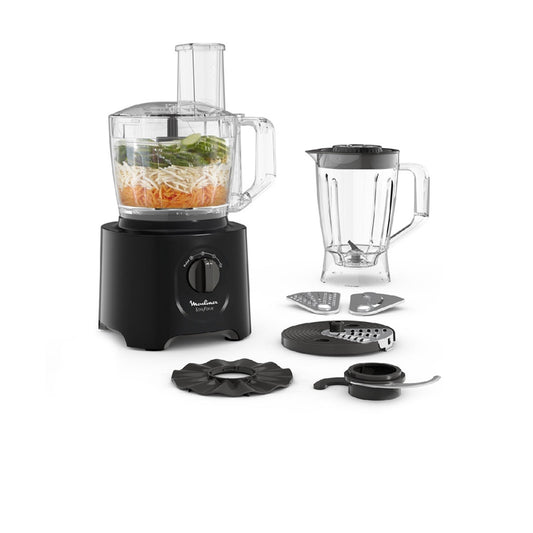 Moulinex Easy Force Food Processor with 6 Accessories 25 Function 800 Watt - Black