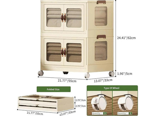 Multi-Function Storage Box Cabinet - 2 Drawers