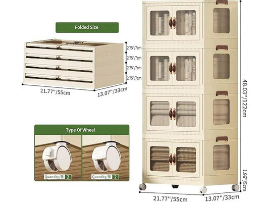 Multi-Function Storage Box Cabinet - 4 Drawers