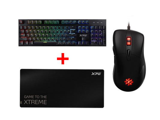 XPG COMBO OFFER 1: XPG Battleground XL Extra Large Gaming Mouse Pad + XPG Infarex K10 Gaming Wired Keyboard + XPG Infarex M20 Gaming Wired Mouse - Black