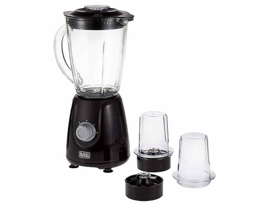 BLACK+DECKER Glass Blender with 2 Grinder Mills 1.5L - 400W