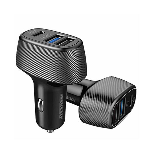 Rockrose Safari PQ2 PD & QC 3.0 3-Port Car Charger