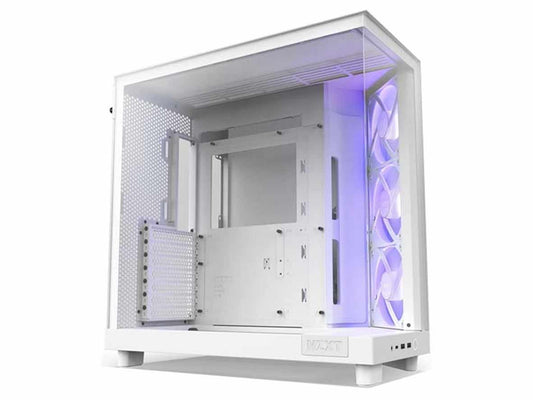 NZXT H6 Flow RGB Compact Dual-Chamber ATX Mid Tower Case - White