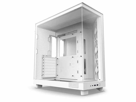 NZXT H6 Flow Compact Dual-Chamber ATX Mid Tower Case - White