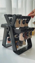 Spice Rack Organizer with 18 Glass Spice