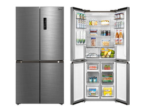 Midea Side By Side 4 Door Invertor Refrigerator 632 Litres - 14.9 CFT - Brushed Steel - Zayoom