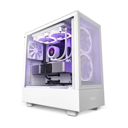 NZXT H Series H5 Flow RGB Edition ATX Mid Tower PC Case - 2023 - White