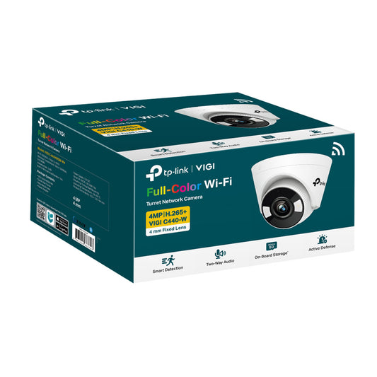 TP-Link VIGI 4MP Full-Color WiFi Turret Network Security Camera - VIGI C440-W