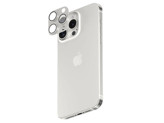 Smartix Premium Aluminium Camera Glass for iPhone 15 Pro/Pro Max - White