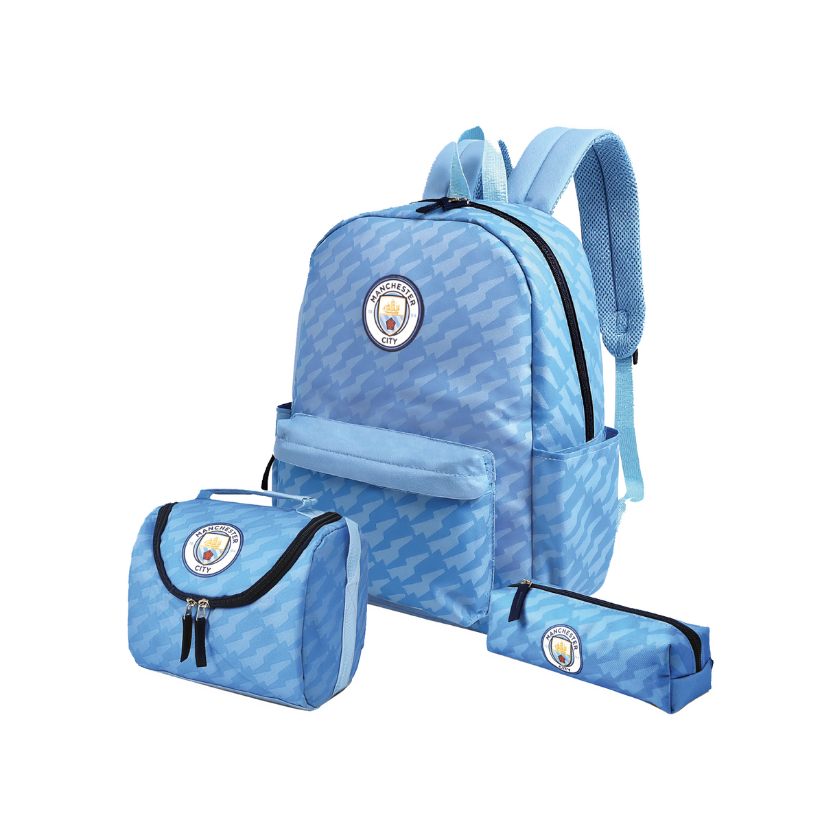 طقم 3 شنط ظهر مانشستر سيتي مقاس 16 بوصة