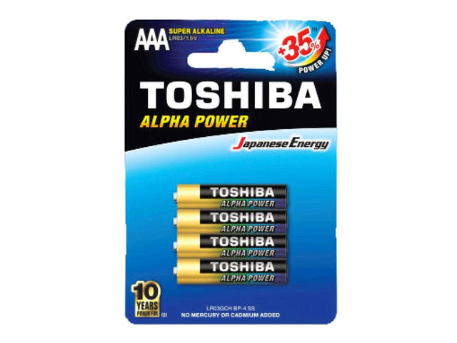 Aaa Alpha Collection Toshiba Alkaline Alpha Power Battery AAA Pack Of 4 – Zayoom