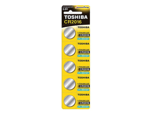Toshiba Lithium Battery CR2016 Pack Of 5 - Zayoom