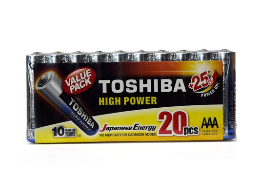 Toshiba Alkaline High Power Battery AAA Pack Of 20