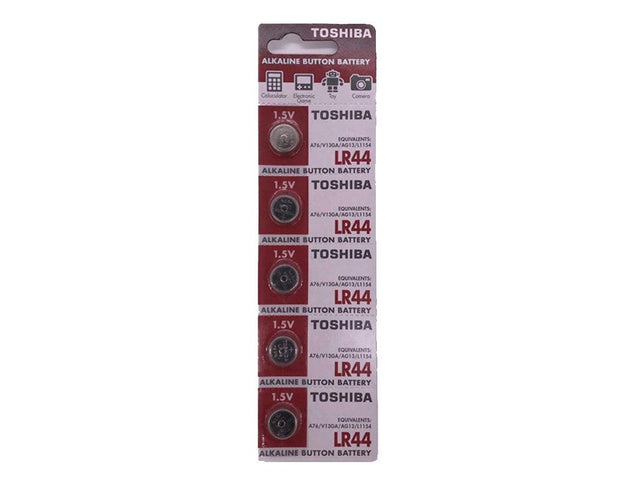 Toshiba Button Battery LR44 Pack Of 5 - Zayoom