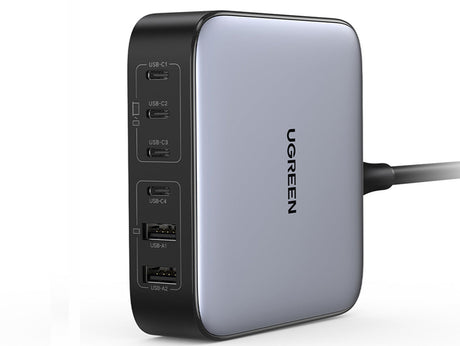 شاحن سطح المكتب UGREEN 40915 GaN 200W مزود بـ 6 منافذ